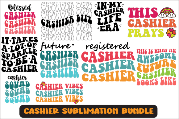 Cashier Svg Sublimation Design Bundle for Graphics and Crafts