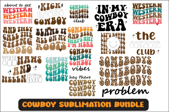 Cowboy Svg Sublimation Design Bundle for Crafts and Graphics