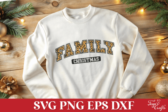 Family Christmas Leopard Print SVG: Graphics for Crafts & Content