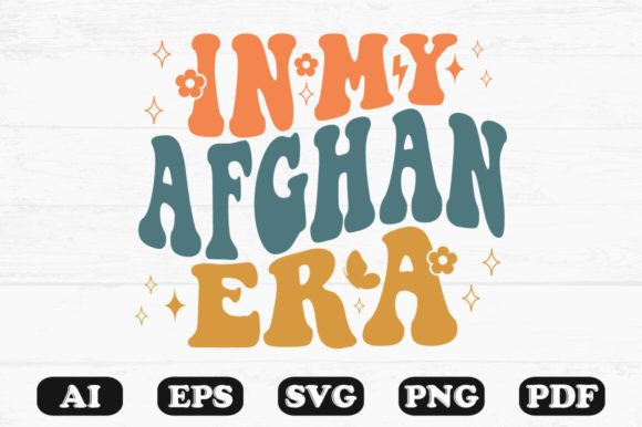 In My Afghan Era Retro Wavy Svg T-shirt Graphics for Crafts