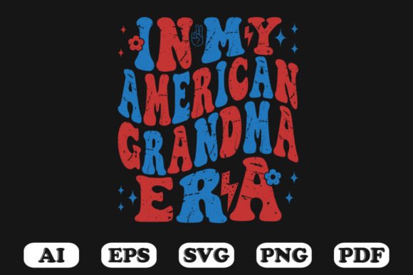 In My American Grandma Era Retro Wavy S Graphics for Crafts