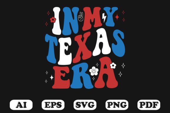In My Texas Era Retro Wavy Svg for Graphics and Crafts
