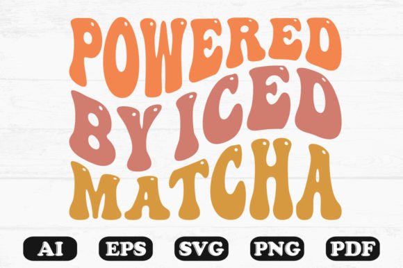 Powered by Iced Match Retro Wavy Svg T-s for Graphics and Crafts